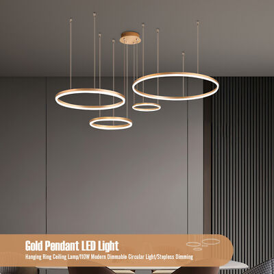 Acrylic LED Pendant Light Modern Chandelier Ring Lighting Fixture Hanging Lamp