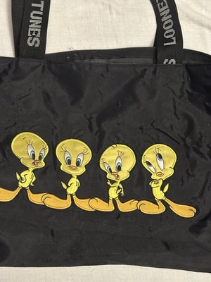 Looney Tunes Collection 2001 Warner Bros. Tweety Bird Black Gym/ Duffel Bag