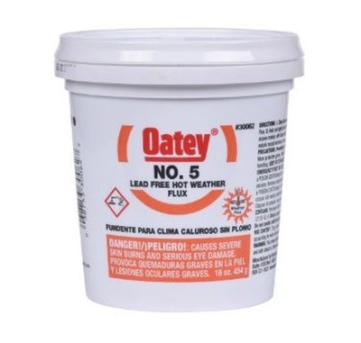 Oatey 30062 Flux Paste 16 oz Lead-Free Hot Weather Up to 135 F Copper Brass