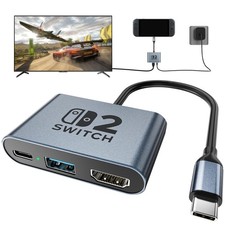 Switch 2 Dock,Portable USB C Docking Station with 4K 120Hz/PD 100W/USB 3.0 Po...