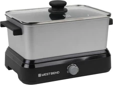 West Bend Versatility Slow Cooker  -  87906 - 6 Quart 500 Watt Non-Stick 5 Temp