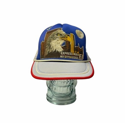 Vintage USPS Express Mail Next Day Post Office Mesh Snapback Trucker Hat Cap USA