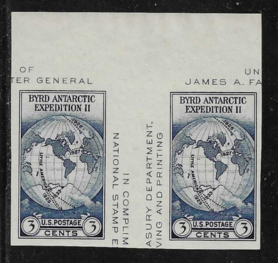 #ad #ad US Scott #768 Byrd 3¢ Farley Horizontal Gutter Pair MNH $4.95