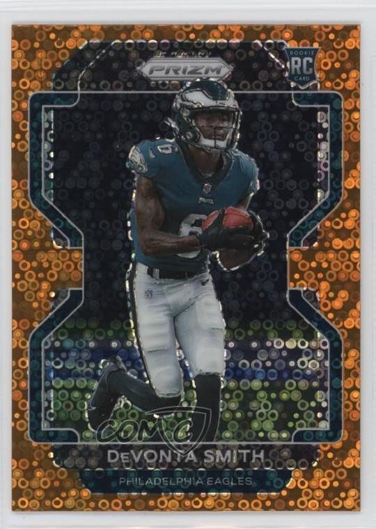 2021 Panini Prizm Rookie Orange Disco Prizm DeVonta Smith #335 Rookie RC tg5