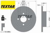 2X Bremsscheibe Textar 92063300 2 Bremsscheiben Vorderachse Vorne FüR Nissan