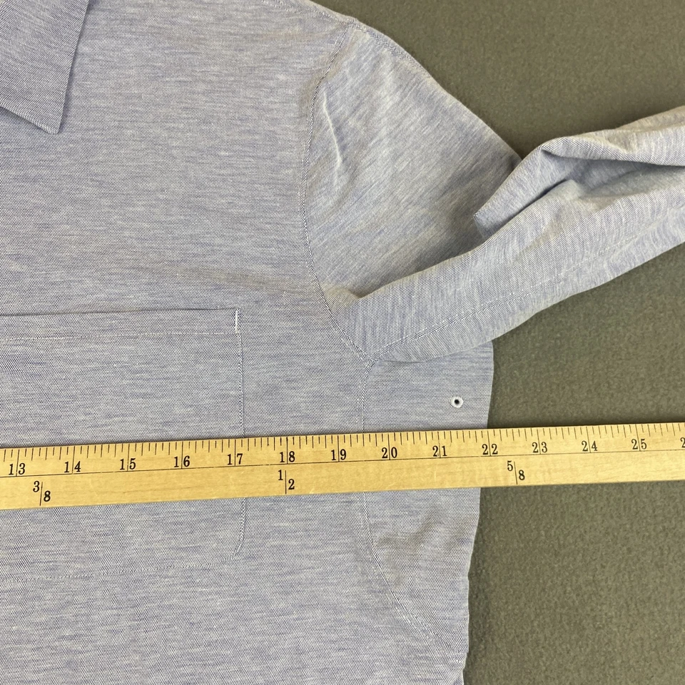 Lululemon 衬衫男式大号蓝色委员会长袖口袋纽扣 — 第 3/4 张图片