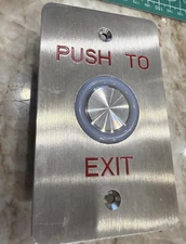 Rosslare EX-06E0 Piezoelectric Switch Steel, Illuminated REX Button EX-06