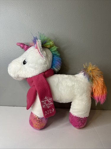 Petsmart 2019 Wish White Pink Rainbow Unicorn Squeaker Pet Toy Plush