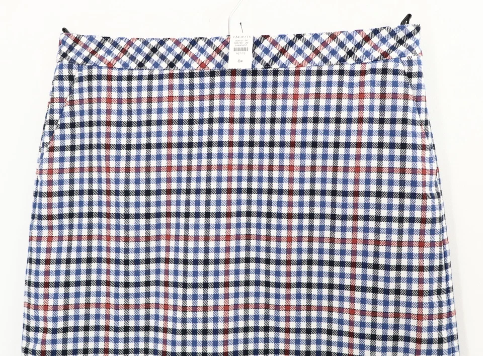 NWT TALBOTS Women's Cotton A-Line Skirt Lined Pocket Plaid Multicolor 8P Petite - Image 3 of 4