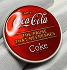 Coca-Cola Silver Art Round 1 oz .999 Double Sided Hand Enamel Castronomics