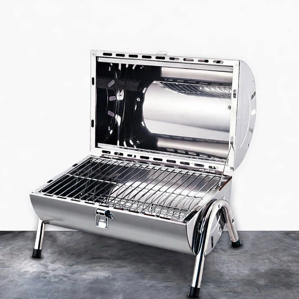 Portable Stainless Steel Charcoal Grill for Backyard BBQ Camping Picnic Outdoor