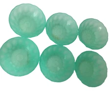 Set  of 6 green plastic bowls