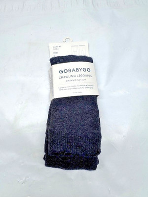 Go Baby Go Crawling Leggings -Organic Cotton-Size 12-18 M-DARK GREY *New