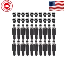 20x DC Power Jack 5.5x2.1mm Panel Mount Male Plug Female Socket Connector 12V