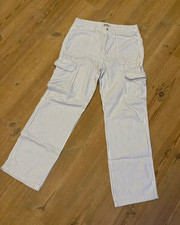 Damen Cargo-Hose Weiß/Blau gestreift Gr. M N...