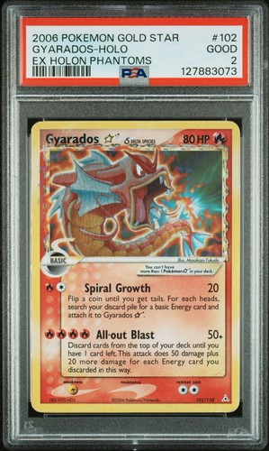 2006 Pokemon EX Holon Phantoms Gyarados Gold Star Holo #102 PSA 2