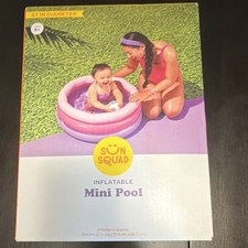 Sun Squad Inflatable Mini Pool 27in Round Pink Purple Easy Assembly