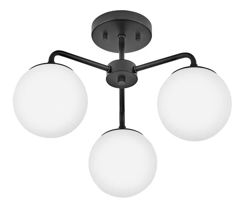 Lark 84203 Julep 3 Light 20"W Semi-Flush Ceiling Fixture - Black - Picture 5 of 7