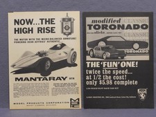 1/24 -MPC  CLASSIC - Vintage - 2 SLOT CAR ADs: "MANTARAY"  "TORONADO" 