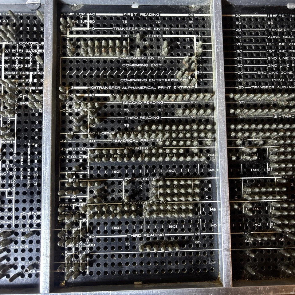 Vintage IBM 917 Plugboard Control Panel – Fully Wired – Rare Early Computer Part - Image 3 of 4