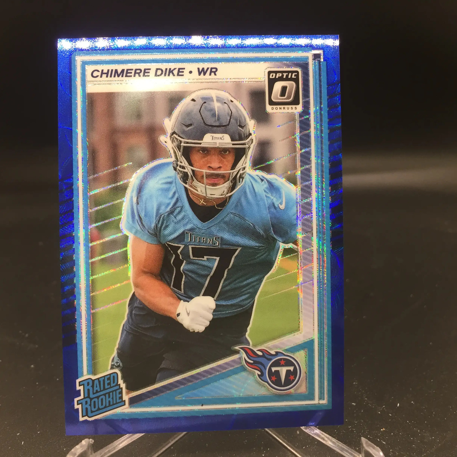 Chimere Dike 2025 Donruss Optic Blue Scope #269 Titans RC Rookie