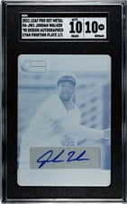 2021 Leaf Pro Set Metal Jordan Walker CYAN PRINTING PLATE SGC 10 w/10 AUTO (1/1)