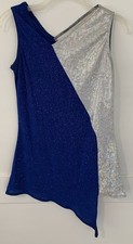 Viscaria Guard Dance Outfit Size M Sleeveless Glitter Blue Silver
