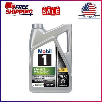 2 Pack, Mobil 1 Advanced Fuel Economy Full Synthetic Motor Oil 0W-30, 5 Quart