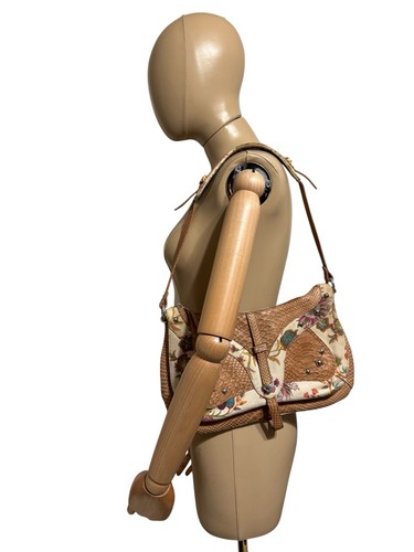 Vtg Roberto Cavalli Freedom Floral Print Faux Snakeskin Bag