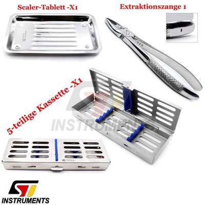 Dental Aufbewahrungsbox 5-teilig Kassette Extraktionszange Instrumente