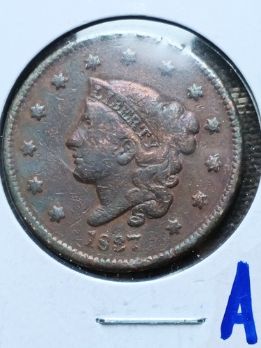 1837 Coronet Head Large Cent XF + / AU