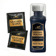 Liquid Shoe Polish Instant Shine   Quick-Dry Leather Polish with Built-In Sponge