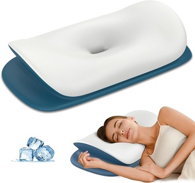 Almohada cervical para cuello hombros espuma viscoelastica ortopedica lado boca