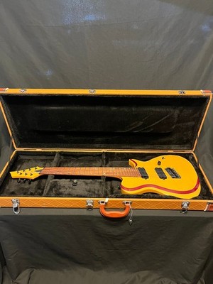 2020 Kiesel SCB7 Multi-Scale 7-String Guitar Flame Top Transparent Yellow/Bevels