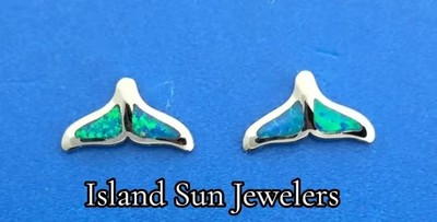 Alamea Walschwanz Ohrringe, Sterlingsilber & Opal