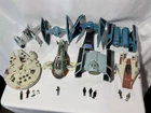 Vintage Star Wars Action Fleet Lot Of 8 Ships, 10 Micro Figures + 1 Stand 1990s