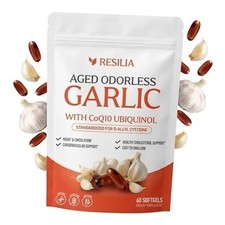 Resilia Garlic Extract 600mg Softgels - 60 Count - Odorless Aged Garlic*