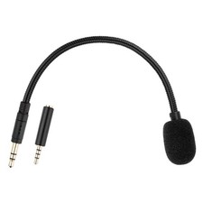 Smays Detachable 3.5mm Microphone - Aux Mic for Headphone  9.7 x 4.5mm, Black
