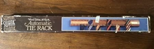 Swank Wood/Brass 36 Hook Automatic Tie Rack - Pre-Owned in Box