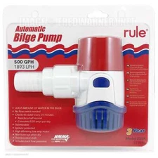 Rule 25SA Automatic Bilge Pump 500 GPH Marine 12V DC 3/4" Hose Submersible 25S