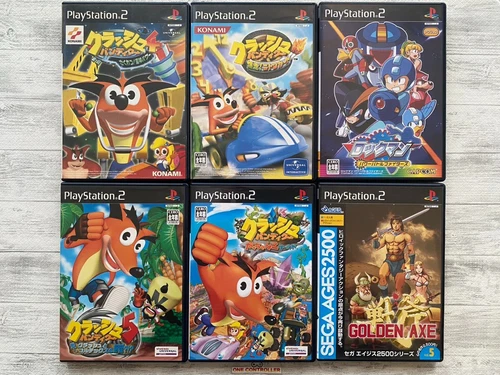 SONY PS2 Crash Bandicoot & Rockman Power Battle Fighters & Golden Axe from Japan