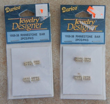 New Darice Jewelry Designer Lot "RHINESTONE BAR" 2pk/4pc Shiny