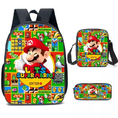Takara Tomy Super Mario Bros Schulrucksack Set 3-tlg. Tasche Schul Kinder