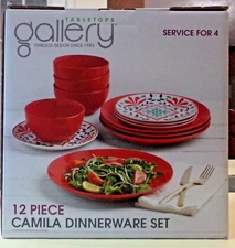 Tabletops Gallery 12 Piece Camila Dinnerware Set - Service for 4
