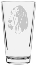 Gascon Saintongeois Dog Themed Etched All Purpose 16oz Pint Glass