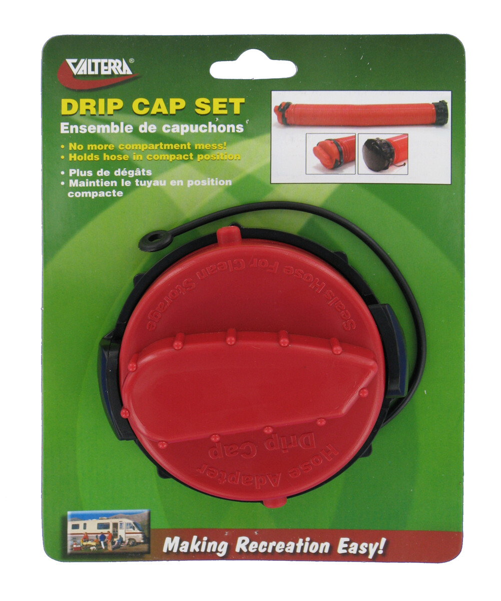 Valterra T1020 3Vp Universal Drain Hose Bayonet Drip Cap Set   Red