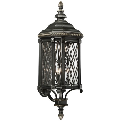 Minka Lavery Bexley Manor 6 Lt Outdoor Wall Mount, Black/Gold - 9323-585