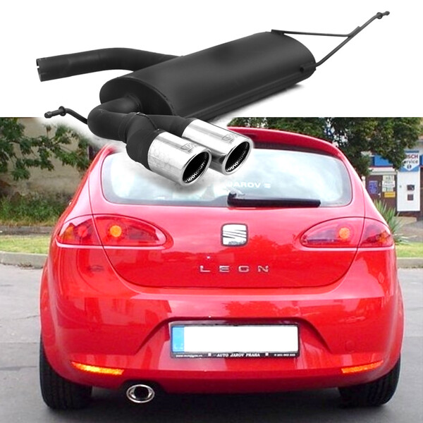 Ulter Sportauspuff EndschalldäMpfer Seat Leon FR Bj. 2005-2012 2X70Mm Eingerollt-image