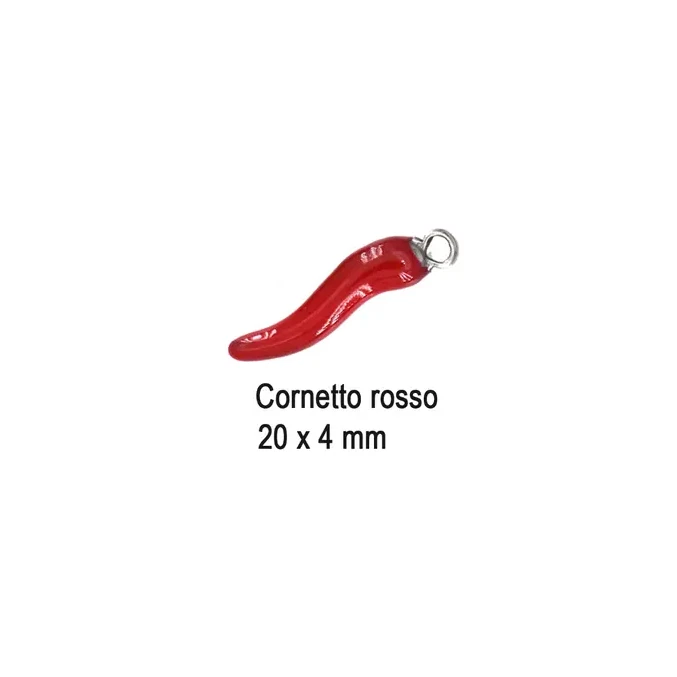 Collana corno rosso in ACCIAIO INOX Portafortuna con cornetto argento Uomo Donna - Immagine 3 di 4