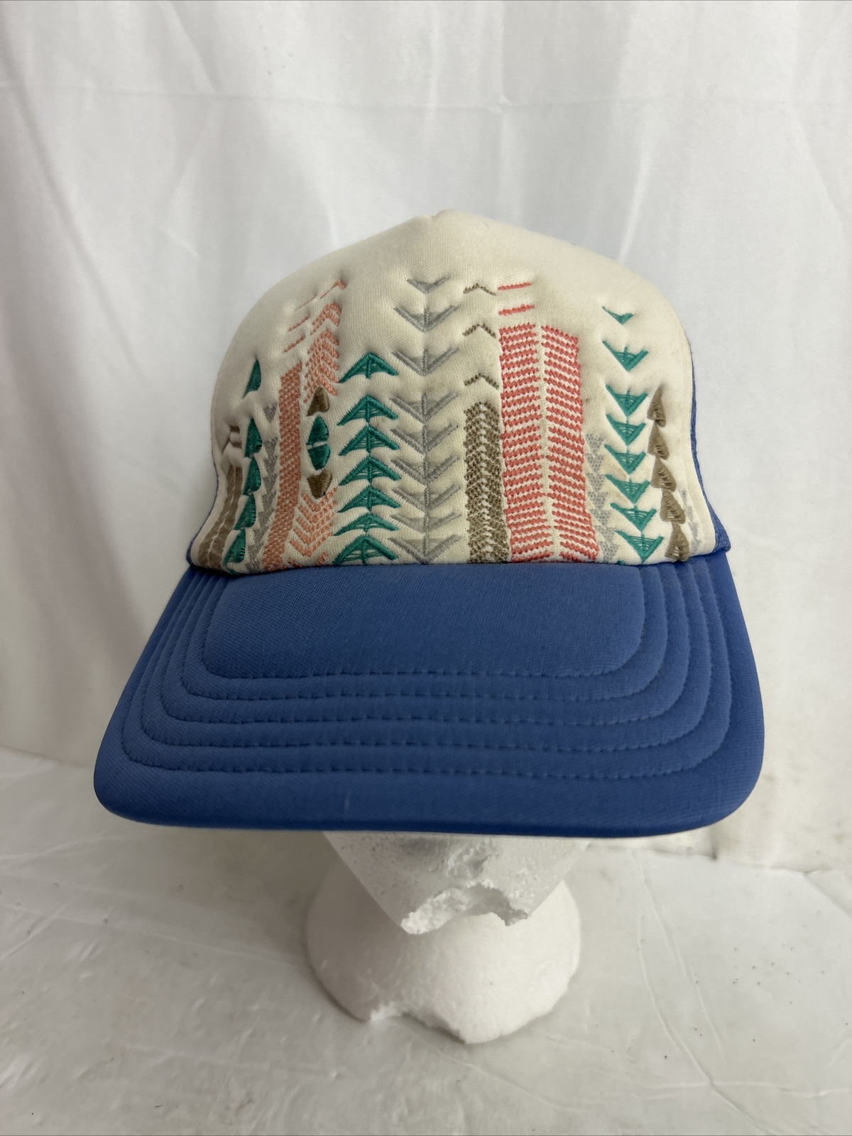 Blue White Embroidered Adjustable